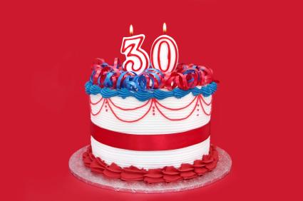 pastel de cumpleaños 30